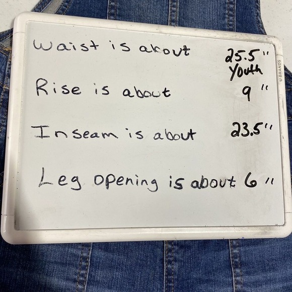 OshKosh B'gosh Kids Denim Overalls Jumpsuit Blue Distressed Whiskered Size 12 - Picture 8 of 8
